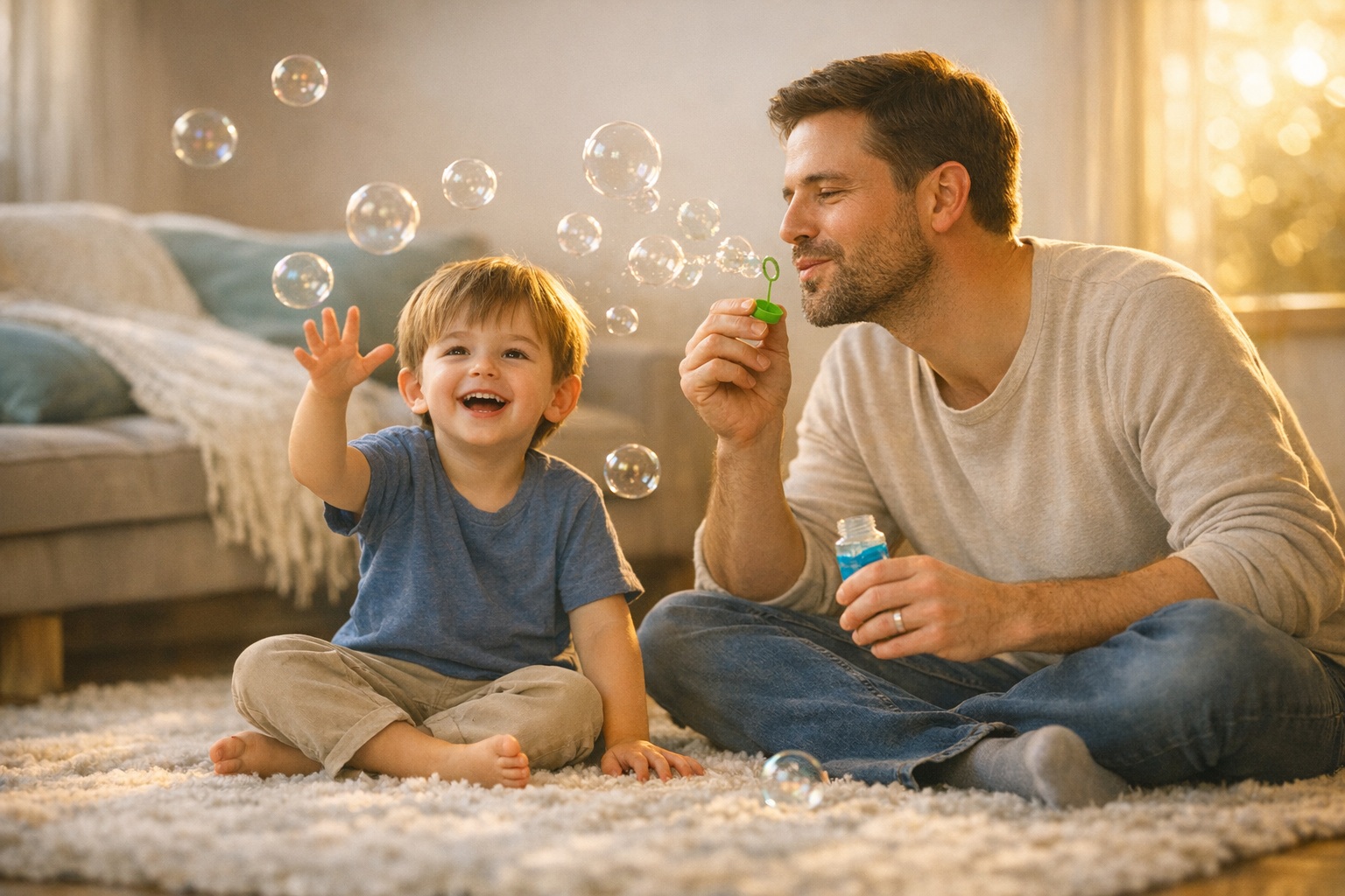 Father and child playing together - Dyadic Theraplay in Colchester Essex